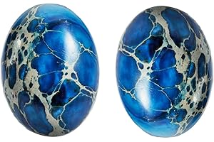 Nupuyai Lot de 2 cabochons en Pierre précieuse à Dos Plat cabochon Ovale pour Bijoux 18 x 25 mm