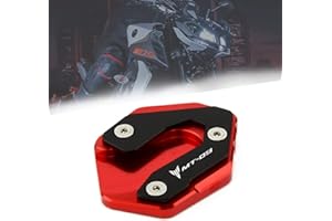 LongGreat Motorcycle Side Stand Plate Kickstand Enlarger Foot Pad Extension Plate for YAMAHA MT-09 FZ-09 2014-2020/YAMAHA MT-09 Tracer FJ-09 2015-2020/YAMAHA XSR 900 Tracer 900 2016-2020 (Red, 1pcs)