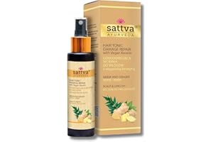 ‎SATTVA AYURVEDA SATTVA Haartonikum mit veganem Keratin - Reparatur und Volumen - Natürliches Kopfhaut Tonikum für Trockene und Juckende Kopfhaut - Alkoholfrei - Dermatologisch getestet (Neem)