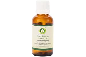 R V Essential Pure Hibiscus Carrier Oil 10 ml (0.338 oz) - Hibiscus Pink Simensis (100% Pure and Natural Cold Pressed) Pure Hibiscus Carrier Oil