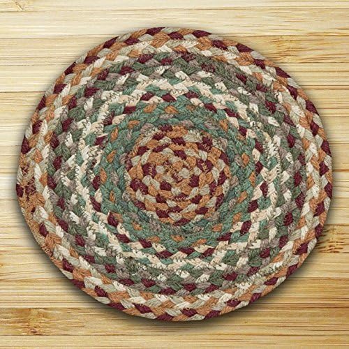 Earth Rugs MS-413 Round Swatch, 10 x 10", Buttermilk/Cranberry by Earth Rugs