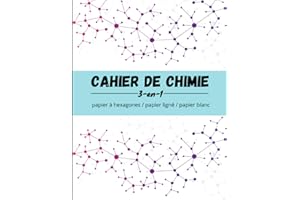 Cahier de chimie organique et biochimie: Ensemble de doubles pages en vis-à-vis : une page à quadrillage hexagonal & une page moitié lignée- moitié ... 8,5 x 11 pouces / 21,6 x 27,9 cm) |120 pages