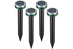 BESELOA Répulsif Taupe Solaire à Ultrason,Lot de 4 Répulsifs Solaires pour Taupes,Répulsif Serpent Ultrason, IP65 Imperméable Rrépulsif Souris Repeller pour Taupe,Serpent,Campagnol,Gopher et Autres Animaux