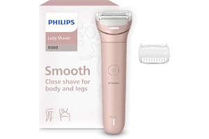 Lady Shaver Series 8000 – sladdlös rakapparat för våt- och torrakning, 3-bladssystem, flexibelt rakhuvud, för ben och kropp, 100 minuters drifttid, modell BRL129/00