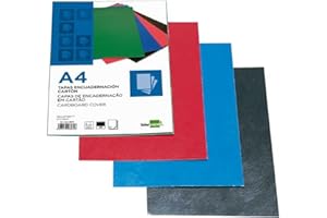 Tapa encuadernacion liderpapel carton a4 1mm negra paquete de 50 unidades