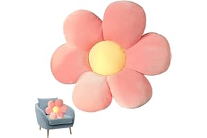 Norhogo Urocza poduszka na podłogę w kształcie kwiatu, Tatami, kwiat, pluszowa dekoracja, wygodna poduszka do siedzenia, dekoracja domu, dla dzieci, dziewcząt, kobiet, jako prezent, 40 cm (różowa i