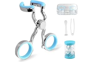 AHRLIC Contact Lens Remover and Applicator Tool Kit, Contact Lens Applicator with Soft Tip, Portable Contact Lens Insertion Tool with Storage Case and Tweezers, Ideal for Beginners and Travel (Blue)