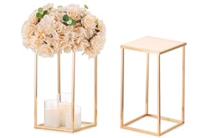 Sziqiqi 40 cm prostokątne dekoracje ślubne wazony z talerzami - 2 sztuki metalowa kolumna geometryczny stojak na kwiaty złoty stojak na kwiaty dekoracje na przyjęcie te-sceniczne przyjęcie przyjęcie