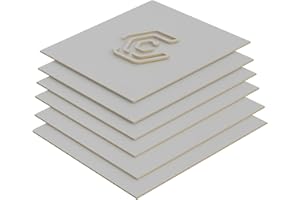 Creatorally Pannello MDF, Pannelli Legno Colorato per Laser 3mm, Foglio di Legno 30x30 cm per Incisione Taglio, 6 Pezzi per CNC Modello Fai da Te (Bianco)