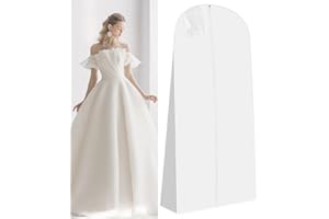 AZYVUM Kleidersack Brautkleid Kleidersack Lang 180 cm Anti-Staub Atmungsaktiver Kleidersäcke Lang mit reißverschluss,Wasserdicht Schutzschild für Brautkleider Abendkleider Mäntel Lange Mäntel-Weiß
