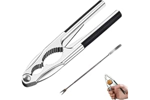 ZHUDAZHAO Nussknacker Walnüsse,2er Set Nussknacker Haselnüsse Edelstahl,Haselnussknacker Walnussknacker,Nutcracker mit Rutschfestem Griff und Nuss Pickern,Nut Cracker,Haselnuss Walnuss Knacker Maschine Schwarz