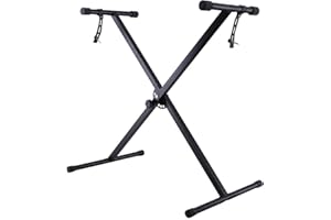 Janoon High Quality Foldable Electronic Keyboard Piano Stand Single Braced X Frame Stand Adjustable Height for Keyboard and Digital Pianos (Single Braced X Frame Stand)