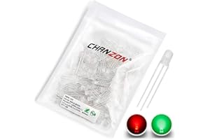 Chanzon 100 pcs 5mm Red & Green LED Diode Lights (Bicolor Common Cathode Diffused Round) Lighting Bulb Lamps Electronics Components Light Emitting Diodes