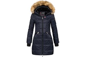 Geographical Norway Damska kurtka pikowana, parka zimowa, Abby, z kapturem