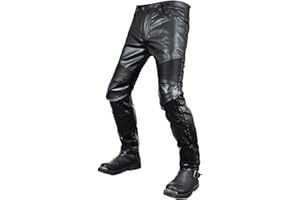 THJ Pantalons en Cuir De Moto pour Hommes, Pantalons en Cuir pour Hommes, Pantalons De Moto Sexy pour Motards, Coupe-Vent Et Imperméable