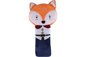 Qchomee Kids Car Seat Pillow Cute Cartoon Neck Head Body Support Cushion for Children Baby Soft Belt Protector Headrest Strap Cover Shoulder Pad Comfort Travel Trip, Red Fox, one size