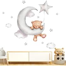 Sticker Mural Ours Lumineux - Fluorescent - Pour Chambre D'enfant - Décor Amovible