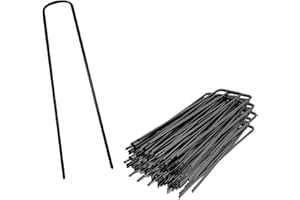 BECHOICEN Garden Pegs Stakes for Netting Ground Pegs Artificial Grass Pegs Heavy Duty Control Membrane Pegs Tent Pegs Metal for Artifical Grass, Black paint. (30)