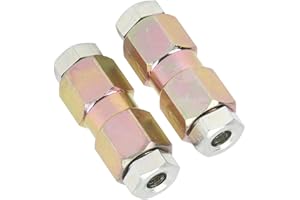 CYTGOUPER 2Pcs Brake Pipe Connector, Automotive Parts 10 Mm/0.39in Metal Inch Brake Line Connectors, Inline Male and Female Nut Pipe Fitting for 3/16in Oil Pipe