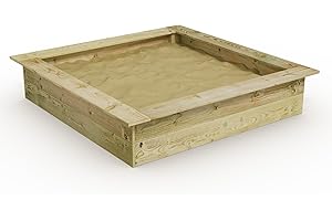 WICKEY Sandkasten Holz Sandkiste King Kong 145 x 145 für Kinder, Buddelkiste, Spielplatz im Garten aus Holz, langlebiger Abenteuerspielplatz für Kinder