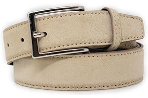 EMILA Cintura scamosciata uomo in vera pelle cinta camoscio artigianale casual 3,5 cm con fibbia per jeans pantalone abiti da ragazzo made in italy belt classica elegante primavera estate 2024 Vera Pelle