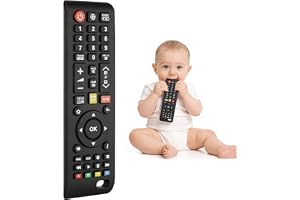 DiULi Bitring baby, tandhjälpmedel av silikon, biteleksaker för pojkar och flickor, säker babyleksak för födseln, fjärrkontroll version