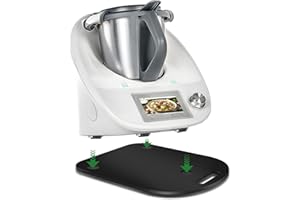 Gucass Tabla Deslizante para Thermomix TM6/TM5, Acrílica Base Deslizante para Thermomix con Ruedas, Soporte para Bimby, Movimiento Rápido Y Soporte Seguro, Negro