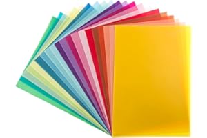 IDEEN MIT HERZ Transparentpapier DIN A4, 20 Farben, 130g/m², buntes Papier zum Basteln, für Scrapbooking, zur Kartenherstellung und mehr