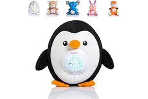 ISLA TOYS Islatoys - pluszowa lampa nocna z koranem, Pluszowa lampka nocna z Koranem dla dziecka, projektor pluszowego przytulanka, pomysł na prezent na narodziny lub święta muzułmańskie (Pingwin)