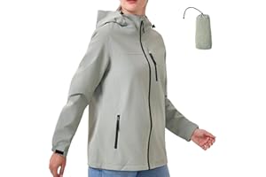 PYALT Regenjacke Damen 10000MM Wasserdicht Outdoorjacke Atmungsaktiv Übergangsjacke Leichte Jacke mit Kapuze Windbreaker zum Wandern Reisen Treking Fahrrad