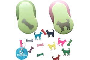 Carykon Dog & Bone 1" Clever Lever Craft Punch Paper Cutting Shape, Pack of 2