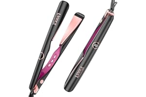 LANDOT Plancha de Pelo Alisador y Rizador 2 en 1: Planchas del Pelo Cerámica Flotantes para todos los Cabellos - 120℃-230℃ Temperatura Ajustable