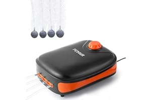 FEDOUR 4 Outlets Aquarium Air Pump, Quiet Aquarium Oxygen Pump, Powerful Air Pump for Fish and Turtle Tanks up to 1100L