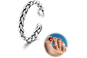 Kakonia Toe Anelli per le donne, 925 Sterling Silver Toe Anelli, Regolabili Toe Anelli Beach Band Anelli Nail Anelli, Daisy Flower CZ Croce Opale Twist Knot Toe Anelli Cuff