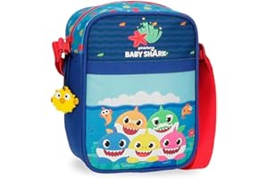 Baby Shark, Bandolera Unisex Niños, Azul (Blue), 15x19x10 Cms