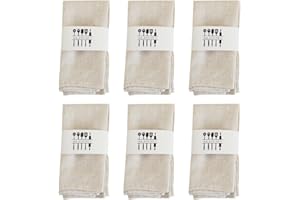 Tutamaz Stoffservietten Leinenservietten, 6er Set Hochwertige Abwaschbare Leinen Servietten Stoff 40x40cm Leinenservietten Wiederverwendbare für Hochzeit Geburtstag Abendessen Cafe Restaurant (Beige)
