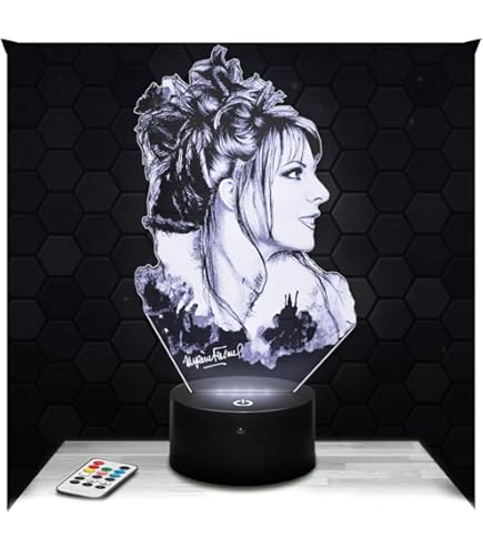 Lampe De Chevet Johnny Hallyday Création Kikoucat Made In France Pied