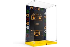 Acrylic Display Case for 10323 Icons PAC-Man Dustproof Transparent HD Backdrop Display Case Compatible with 10323 Building Kit (Box Only, No Model)