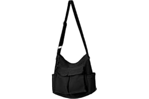 Tibroni Messenger Bag Tote Bag Canvas Tasche Damen Crossbody Bag Herren Groß Männer Umhängetasche Damen Gross mit Multi-pocket Vintage Schultertasche Kuriertasche für School Reise Arbeit Shopping