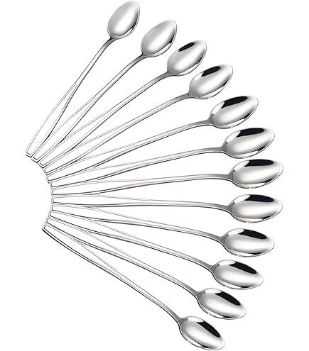 Longue Cuillère En Métal Argenté - Idéale Pour Glace, Soda, Buffet - Vintage