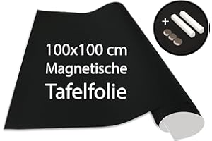 ‎CUADROS LIFESTYLE Cuadros Lifestyle Tafelfolie 100 x 100 cm | Magnetisch und selbstklebend - Vinyl- Kreidefolie | Magnettafel | inkl. Kreide + Neodym-Magnete | Tafel 100x100 cm Schwarz