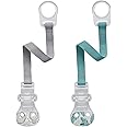 nip® Dummy Strap with Ring, Set of 2 for Boys with Simple Clip System for all Dummies Without Ring, Flexible Silicone Attachment Ring - Made in Germany