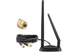 LIDOUYA Dualband WLAN Antenna 8dBi 2.4G 5G 5.8G WiFi Antenne PC, Desktop-Router SMA Adapter with Magnetic Base Indoor 5g Antenne for WLAN PCI WiFi Wirelesse Router Bluetooth