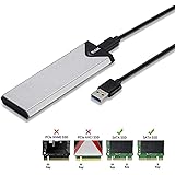 SSK Aluminum USB 3.1 to M.2 NGFF SSD Enclosure Adapter, External SATA Based M.2 Solid State Hard Drive Enclosure (SATA Based)