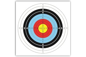 Nicoone Cible De Tir à l'arc,30 Pièces Tir à l'arc Tir Papier Cible,Accessoires de Tir à l'arc pour Le Loisir ou La Compétition,40 X 40 Cm