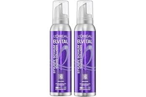 L'OREAL PARIS L'Oréal Paris Elvital Stylist, fissante in schiuma, volume XXL e effetto anti-piastra, tenuta ultra forte, senza parabeni, collagene volumizzante in schiuma, 2 x 150 ml