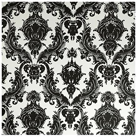 Tempaper Designs DA 005 Damsel Self-Adhesive Temporary Wallpaper, White and Black by Tempaper Designs