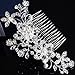 SA Elegant Silver Bridal Wedding Hair Comb Pearl Crystal Hair Pin Clip Accessory