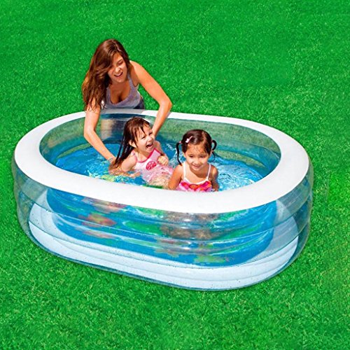 Preisvergleich Produktbild Baby-Swimmingpool-aufblasbares Swimmingpool-Kinderplanschbecken Baby-Bad verdicken erwachsene Badewanne, blaues transparentes, 163 * 107 * 46cm