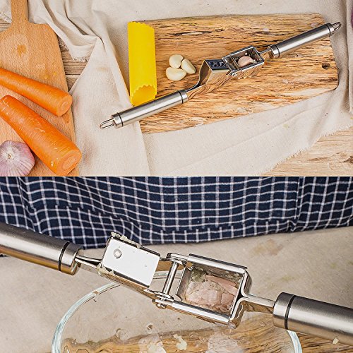 Zestkit Knoblauchpresse aus Edelstahl mit Silikon Knoblauchschäler, Spülmaschinenfest - 6